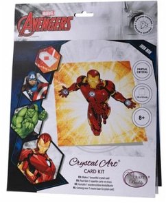 Craft Buddy CCK-MCU904 - Crystal Art Card Kit, Marvel Ironman, 18x18 cm, Diamond Painting, Kunst-Grußkarte