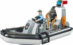 Image of Bruder 62733 bworld Polizei Schlauchboot, Rundumleuchte, 2 Figuren und Zubehör