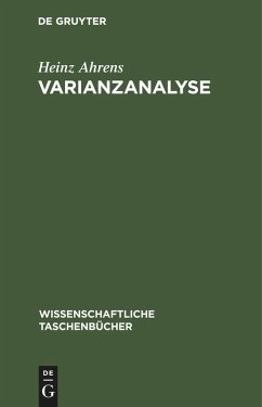 Varianzanalyse - Ahrens, Heinz