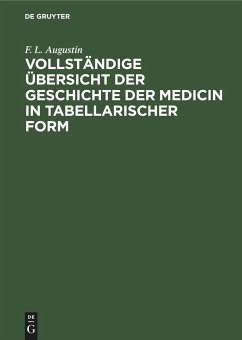 Vollständige Übersicht der Geschichte der Medicin in tabellarischer Form - Augustin, F. L.