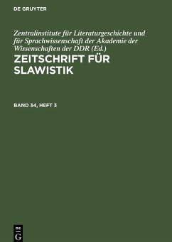 Cover Zeitschrift für Slawistik, Band 34, Heft 3, Zeitschrift für Slawistik Band 34, Heft 3