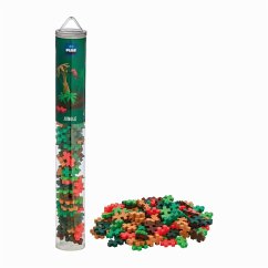 Plus-Plus® 9604266 - Jungle, Tube, 100 Bausteine, Konstruktionsspielzeug, Dschungelfarben