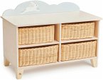 Tender Leaf 7508820 - Kommode, Holz/Korb, Sitzbank, Kindermöbel, Maße: 70x35x50cm