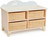 Tender Leaf 7508820 - Kommode, Holz/Korb, Sitzbank, Kindermöbel, Maße: 70x35x50cm
