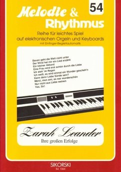 Cover Zarah Leander ihre großen Erfolge: für E-Orgel / Keyboard