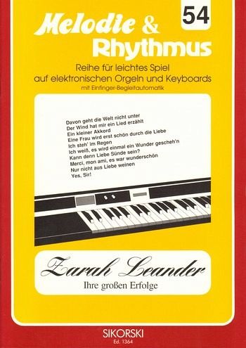 Zarah Leander ihre großen Erfolge: für E-Orgel / Keyboard Zarah Leander ihre großen Erfolge: für E-Orgel / Keyboard