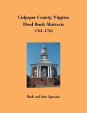 Culpeper County, Virginia Deed Book Abstracts 1781-1783