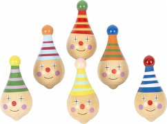 small foot 6138 - Holzkreisel Clown 6er Set