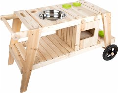 small foot 11665 - Outdoor-Kinderspielküche, Matschküche aus Holz