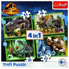 4 in 1 Puzzle 35, 48, 54, 70 Teile Jurassic World (Kinderpuzzle)