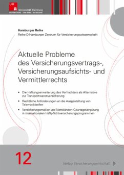 Aktuelle Probleme des Versicherungsvertrags-, Versicherungsaufsichts- und Vermittlerrechts - Becker, Raik;Hartmann, Ulrich;Rehm, Luise