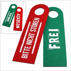 Cover Türschilder Filz mit Text, beidseitig, 3 St. mit 6 Texten jeweils im Set, je ca. 8 x 27 cm