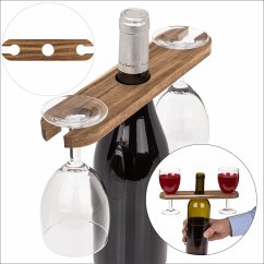 Weinbutler aus Akazienholz, geölt, ca. 25 x 6 x 1 cm