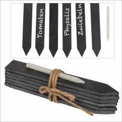 Cover Pflanzenschilder aus Schiefer mit Kreide zum Beschriften, 6 Stück-Set