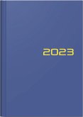 BRUNNEN 1079661033 Wochenkalender Buchkalender 2023 Modell 796 2 Seiten = 1 Woche Blattgröße 14,8 x 20,8 cm Balacron-Einband blau