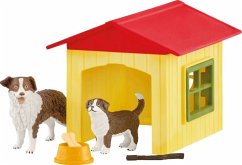 Schleich 42573 - Farm World, Hundehütte mit Australian Shepherd-Welpe, Spielset