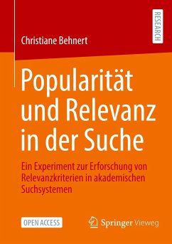 Popularität und Relevanz in der Suche - Behnert, Christiane