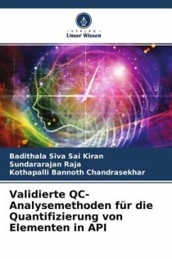 Validierte QC-Analysemethoden für die Quantifizierung von Elementen in API - Siva Sai Kiran, Badithala;Raja, Sundararajan;Chandrasekhar, Kothapalli Bannoth