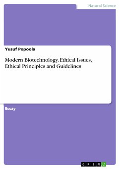 Modern Biotechnology. Ethical Issues, Ethical Principles and Guidelines (eBook, PDF) - Popoola, Yusuf