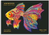 Aniwood J6106M - Animal Wood Puzzle, Blackbox Goldfish M, Fisch, Holz-Puzzle, 150 Teile