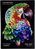 Aniwood J2314M - Animal Wood Puzzle, Blackbox Parrot M, Papagei, Holz-Puzzle, 121 Teile