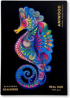 Cover Aniwood J2323M - Animal Wood Puzzle, Blackbox Seahorse M, Seepferdchen, Holz-Puzzle, 150 Teile