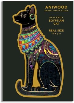 Cover Aniwood J6108M - Animal Wood Puzzle, Blackbox Egyptian Cat M, Ägyptische Katze, Holz-Puzzle, 150 Teile
