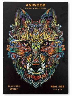 Cover Aniwood J2315M - Animal Wood Puzzle, Blackbox Wolf M, Holz-Puzzle, 150 Teile