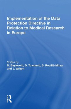 Implementation of the Data Protection Directive in Relation to Medical Research in Europe - Townend, D.;Rouille-Mirza, S.;Wright, J.
