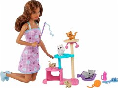 Barbie-Puppe und Kätzchen Kratzbaum Spielset