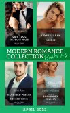 Modern Romance April 2022 Books 1-4: The Sicilian's Defiant Maid / Cinderella's Invitation to Greece / Banished Prince to Desert Boss / Hired by the Forbidden Italian (eBook, ePUB)