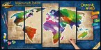 Schipper 609450856 - Malen nach Zahlen, Colorful World, Weltkarte, Polyptychon, 132 x 72 cm