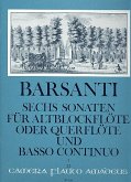 6 Sonaten op.1 Band 1 (Nr.1-3) für Altblockflöte (Flöte) und Bc