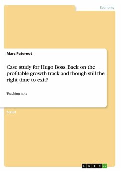 Case study for Hugo Boss. Back on the profitable growth track and though still the right time to exit? - Paternot, Marc