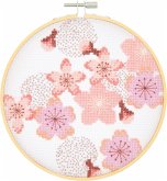 Stickpackung Kirschblüten, Bild Ø 15 cm, gezählter Kreuzstich Stickpackung Kirschblüten, Bild Ø 15 cm, gezählter Kreuzstich