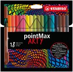 Filzschreiber - STABILO pointMax - ARTY - 18er Pack - mit 18 verschiedenen Farben