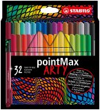 Filzschreiber - STABILO pointMax - ARTY - 32er Pack - mit 32 verschiedenen Farben