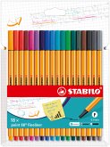 Fineliner - STABILO point 88 - 18er Pack - mit 18 verschiedenen Farben