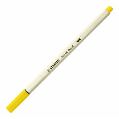 Premium-Filzstift mit Pinselspitze für variable Strichstärken - STABILO Pen 68 brush - Einzelstift - zitronengelb