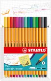 Fineliner - STABILO point 88 - 15er Pack - mit 15 verschiedenen Farben