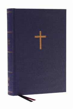 NKJV, Single-Column Wide-Margin Reference Bible, Cloth over Board, Blue, Red Letter, Comfort Print - Thomas Nelson