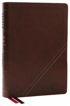 NKJV, Word Study Reference Bible, Leathersoft, Brown, Red Letter, Thumb Indexed, Comfort Print - Thomas Nelson