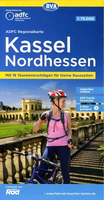 ADFC-Regionalkarte Kassel Nordhessen, 1:75.000, mit Tagestourenvorschlägen, reiß- und wetterfest, E-Bike-geeignet, GPS-Tracks-Download