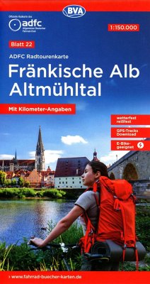 ADFC-Radtourenkarte 22 Fränkische Alb Altmühltal 1:150.000, reiß- und wetterfest, GPS-Tracks Download