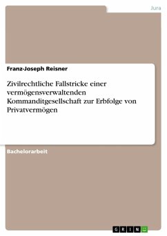 Zivilrechtliche Fallstricke einer vermögensverwaltenden Kommanditgesellschaft zur Erbfolge von Privatvermögen (eBook, PDF) - Reisner, Franz-Joseph