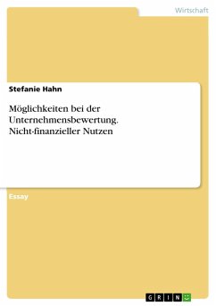 Cover Möglichkeiten bei der Unternehmensbewertung. Nicht-finanzieller Nutzen (eBook, PDF)