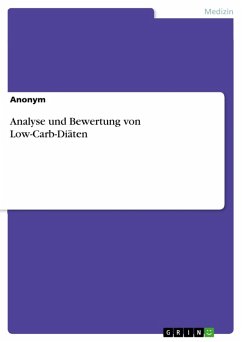 Analyse und Bewertung von Low-Carb-Diäten (eBook, PDF)