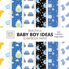 Beautiful Baby Boy Ideas Scrapbook Paper 8x8 Designer Baby Shower Scrapbook Paper Ideas for Decorative Art, DIY Projects, Homemade Crafts, Cool Nursery Decor Ideas - Make Better Crafts