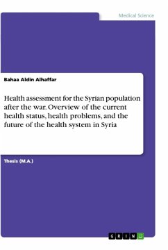 Health assessment for the Syrian population after the war. Overview of the current health status, health problems, and the future of the health system in Syria - Alhaffar, Bahaa Aldin