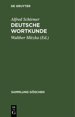 Deutsche Wortkunde (eBook, PDF) - Schirmer, Alfred